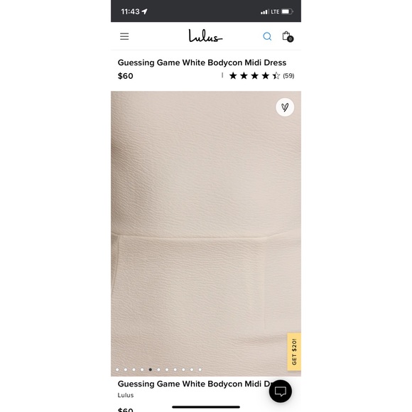 Lulus Guessing Game White Bodycon Midi Dress - Size small - Picture 3 of 10